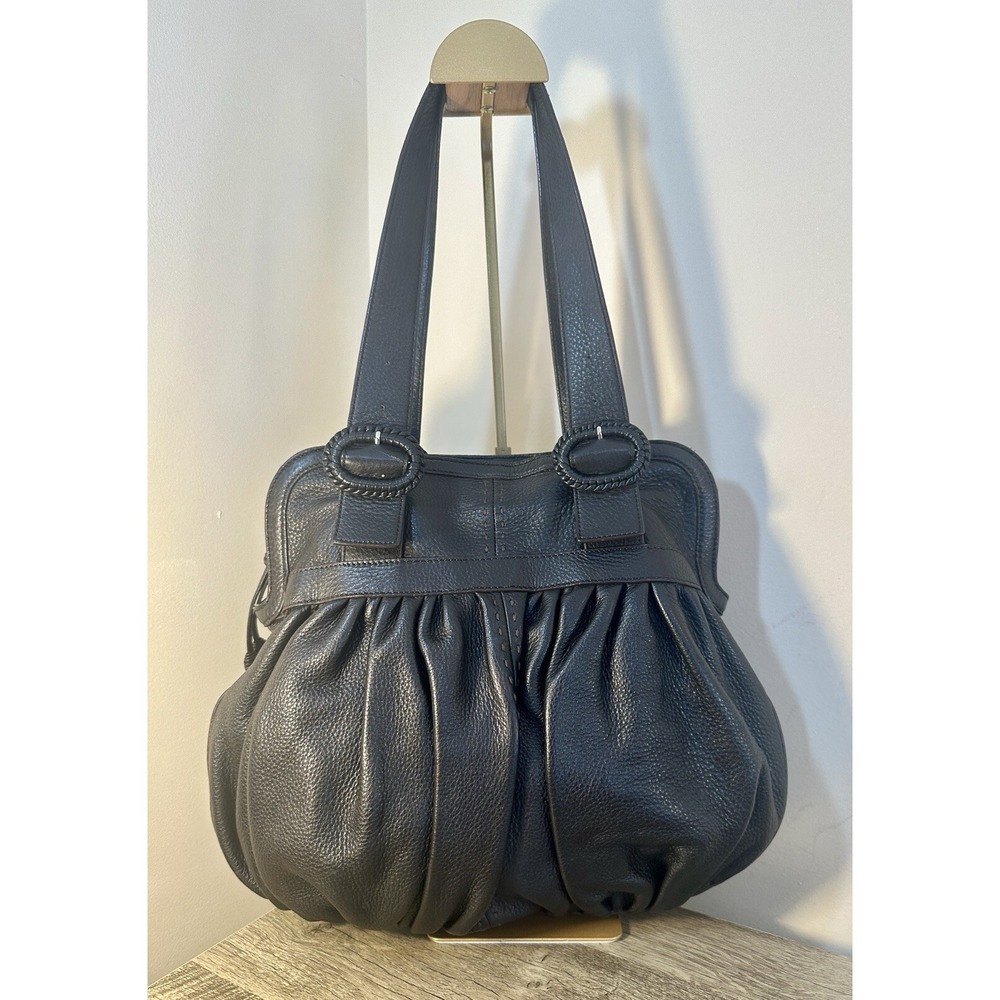 COLE HAAN BLACK LEATHER HOBO HANDBAG SHOULDER BAG Purse So Soft!